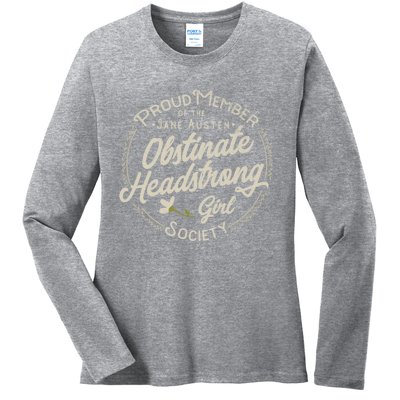 Obstinate Headstrong Jane Austen Pride And Prejudice Gift Ladies Long Sleeve Shirt