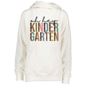 Oh Hey Kindergarten Back To School Womens Funnel Neck Pullover Hood