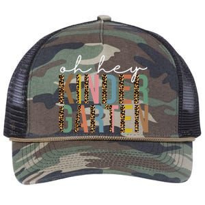 Oh Hey Kindergarten Back To School Retro Rope Trucker Hat Cap