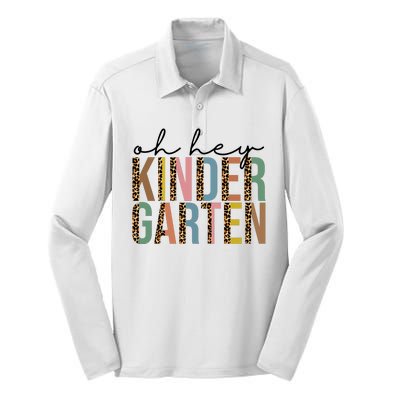 Oh Hey Kindergarten Back To School Silk Touch Performance Long Sleeve Polo