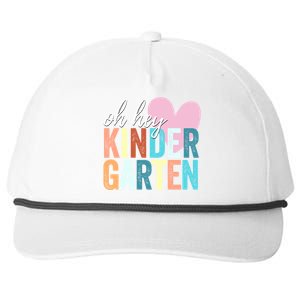 Oh Hey Kindergarten Back To School Students Teacher Retro Funny Gift Snapback Five-Panel Rope Hat