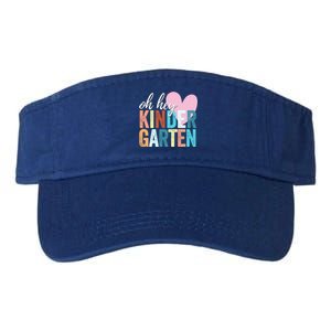 Oh Hey Kindergarten Back To School Students Teacher Retro Funny Gift Valucap Bio-Washed Visor