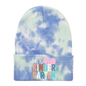 Oh Hey Kindergarten Back To School Students Teacher Retro Funny Gift Tie Dye 12in Knit Beanie