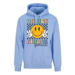 Oh Hey Kindergarten Teachers Kids Retro Smile Back To School Unisex Surf Hoodie