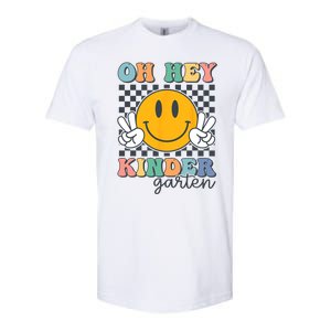 Oh Hey Kindergarten Teachers Kids Retro Smile Back To School Softstyle CVC T-Shirt