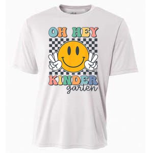 Oh Hey Kindergarten Teachers Kids Retro Smile Back To School Cooling Performance Crew T-Shirt