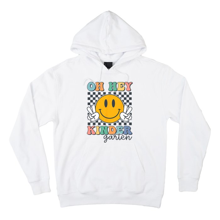 Oh Hey Kindergarten Teachers Kids Retro Smile Back To School Hoodie