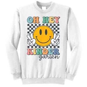 Oh Hey Kindergarten Teachers Kids Retro Smile Back To School Sweatshirt