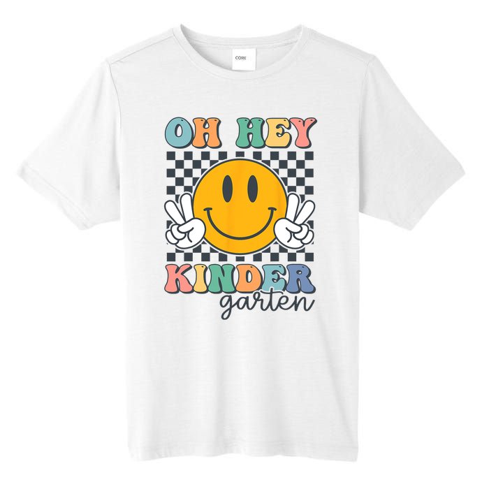 Oh Hey Kindergarten Teachers Kids Retro Smile Back To School Tall Fusion ChromaSoft Performance T-Shirt