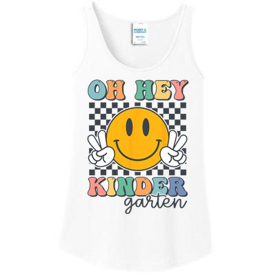 Oh Hey Kindergarten Teachers Kids Retro Smile Back To School Ladies Essential Tank