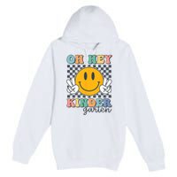 Oh Hey Kindergarten Teachers Kids Retro Smile Back To School Premium Pullover Hoodie