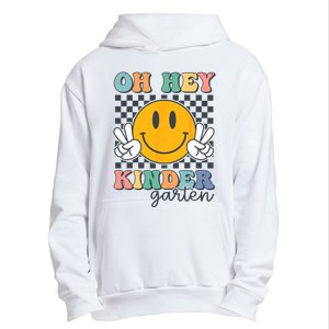 Oh Hey Kindergarten Teachers Kids Retro Smile Back To School Urban Pullover Hoodie