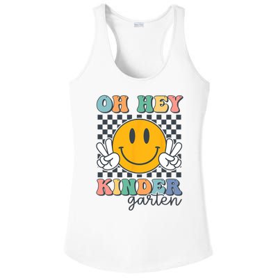 Oh Hey Kindergarten Teachers Kids Retro Smile Back To School Ladies PosiCharge Competitor Racerback Tank