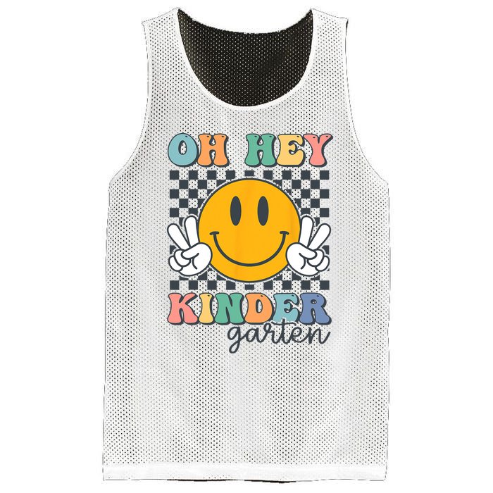 Oh Hey Kindergarten Teachers Kids Retro Smile Back To School Mesh Reversible Basketball Jersey Tank