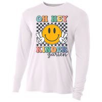 Oh Hey Kindergarten Teachers Kids Retro Smile Back To School Cooling Performance Long Sleeve Crew