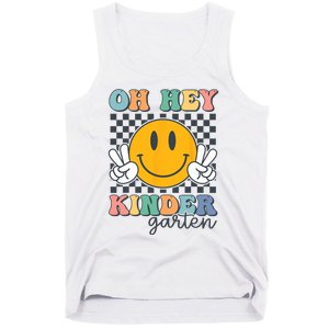 Oh Hey Kindergarten Teachers Kids Retro Smile Back To School Tank Top