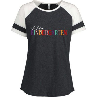 Oh Hey Kindergarten Enza Ladies Jersey Colorblock Tee