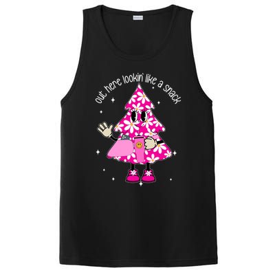 Out Here Lookin Like A Snack Funny Christmas Pink Tree Gift PosiCharge Competitor Tank