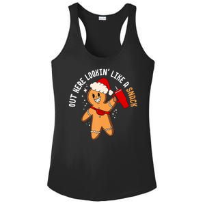 Out Here Looking Like A Snack Christmas Gingerbread Boujee Ladies PosiCharge Competitor Racerback Tank