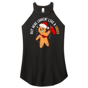 Out Here Looking Like A Snack Christmas Gingerbread Boujee Women's Perfect Tri Rocker Tank