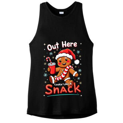 Out Here Looking Like A Snack Christmas Funny Boujee Xmas Ladies PosiCharge Tri-Blend Wicking Tank