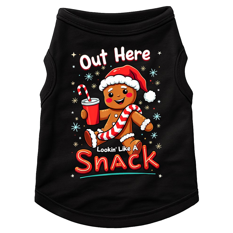 Out Here Looking Like A Snack Christmas Funny Boujee Xmas Doggie Tank