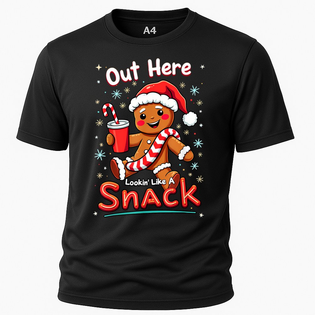 Out Here Looking Like A Snack Christmas Funny Boujee Xmas Cooling Performance Crew T-Shirt
