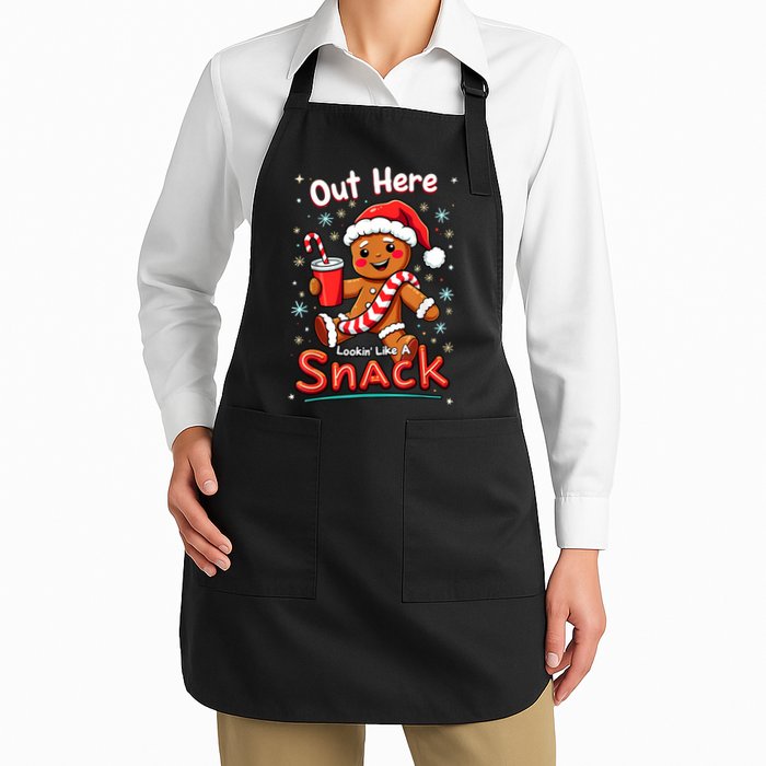 Out Here Looking Like A Snack Christmas Funny Boujee Xmas Apron