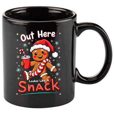 Out Here Looking Like A Snack Christmas Funny Boujee Xmas 11oz C Handle Ceramic Mug