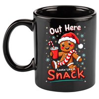 Out Here Looking Like A Snack Christmas Funny Boujee Xmas 11oz C Handle Ceramic Mug