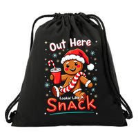 Out Here Looking Like A Snack Christmas Funny Boujee Xmas Drawstring Bag