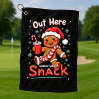 Out Here Looking Like A Snack Christmas Funny Boujee Xmas Golf Towel