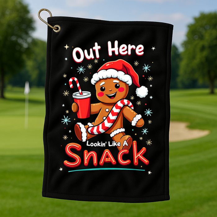 Out Here Looking Like A Snack Christmas Funny Boujee Xmas Golf Towel