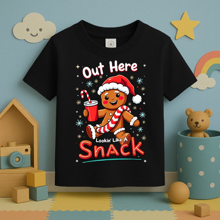 Out Here Looking Like A Snack Christmas Funny Boujee Xmas Toddler T-Shirt