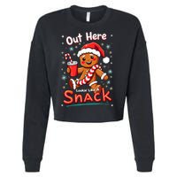 Out Here Looking Like A Snack Christmas Funny Boujee Xmas Cropped Pullover Crew
