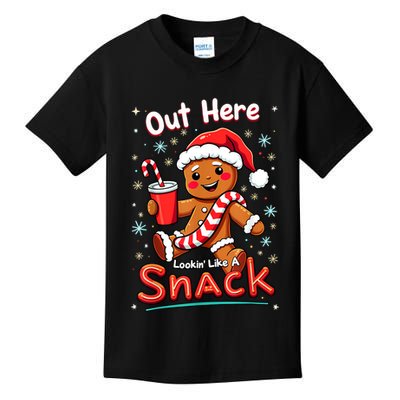 Out Here Looking Like A Snack Christmas Funny Boujee Xmas Kids T-Shirt