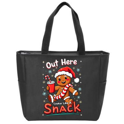 Out Here Looking Like A Snack Christmas Funny Boujee Xmas Zip Tote Bag