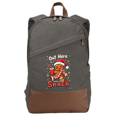 Out Here Looking Like A Snack Christmas Funny Boujee Xmas Cotton Canvas Backpack