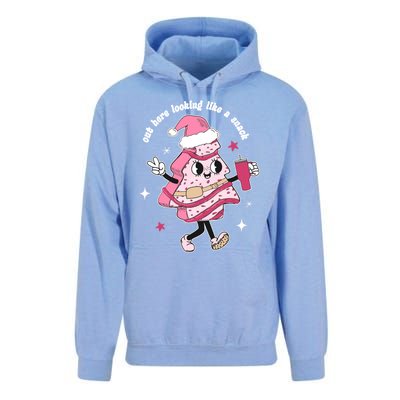 Out Here Lookin Like A Snack Pink Christmas Tree Cake Boojee Gift Unisex Surf Hoodie