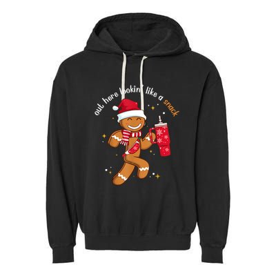 Out Here Looking Like A Snack Boujee Christmas Gingerbread Garment-Dyed Fleece Hoodie