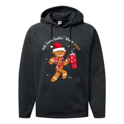 Out Here Looking Like A Snack Boujee Christmas Gingerbread Performance Fleece Hoodie