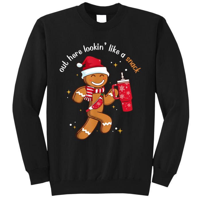 Out Here Looking Like A Snack Boujee Christmas Gingerbread Tall Sweatshirt