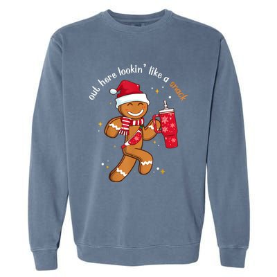 Out Here Looking Like A Snack Boujee Christmas Gingerbread Garment-Dyed Sweatshirt