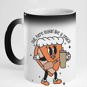 Out Here Lookin Like A Snack Pumpkin Pie Thanksgiving Gift 11oz Black Color Changing Mug