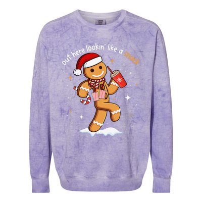 Out Here Looking Like A Snack Funny Boujee Xmas Gingerbread Colorblast Crewneck Sweatshirt