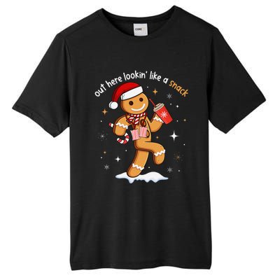 Out Here Looking Like A Snack Funny Boujee Xmas Gingerbread Tall Fusion ChromaSoft Performance T-Shirt