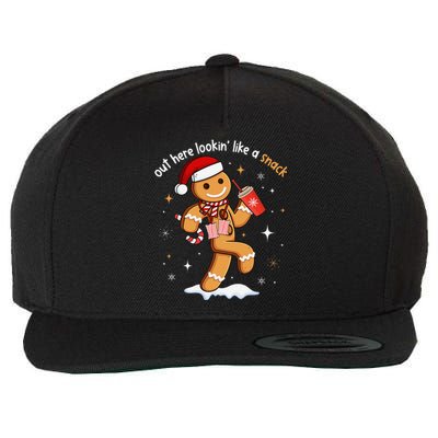 Out Here Looking Like A Snack Funny Boujee Xmas Gingerbread Wool Snapback Cap