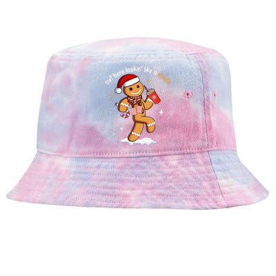 Out Here Looking Like A Snack Funny Boujee Xmas Gingerbread Tie-Dyed Bucket Hat