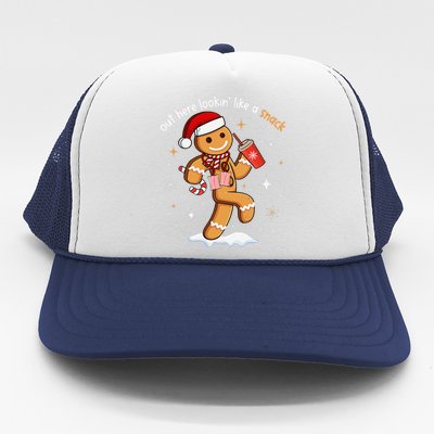 Out Here Looking Like A Snack Funny Boujee Xmas Gingerbread Trucker Hat