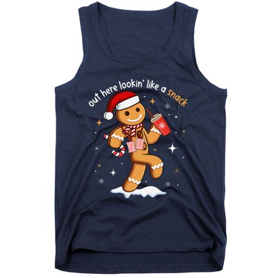 Out Here Looking Like A Snack Funny Boujee Xmas Gingerbread Tank Top